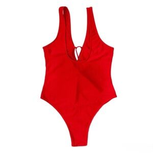 Elegant Red Women's One Piece Swimsuit